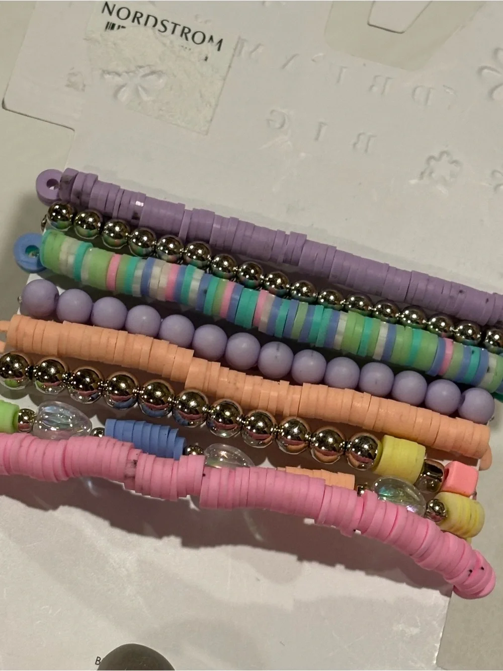 Capelli of New York Pastel Multi-Color Kids Beaded Bracelet Set of 8
